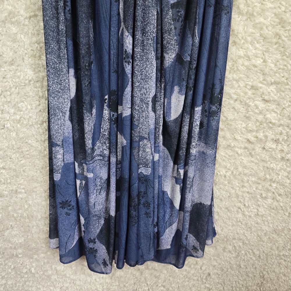 VVB Victoria Beckham Abstract Print Ruched Midi Dress Medium Sheer Sleeveless - Picture 2 of 14